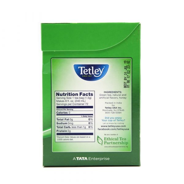 Tetley Green Tea Honey 72 Bags