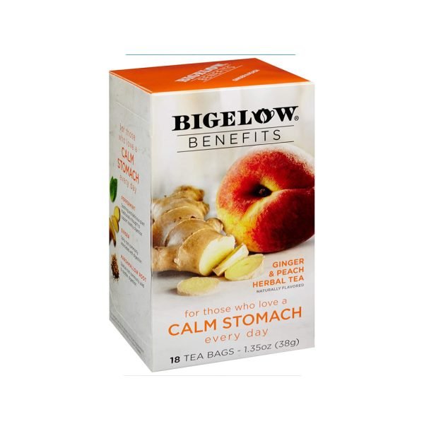 Bigelow Benefits Calm Stomach Ginger Peach Herbal Tea