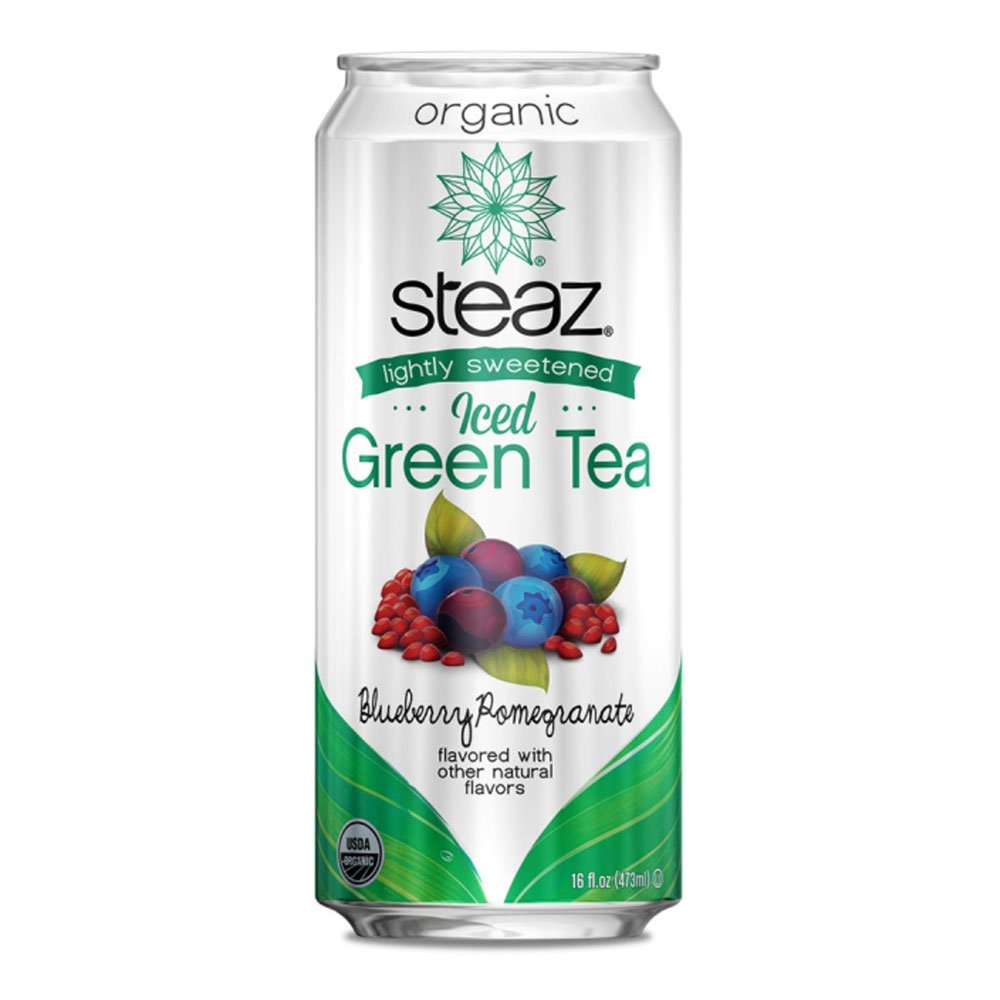 Steaz Organic Lightly Sweetened Iced Green Tea Blueberry Pomegranate